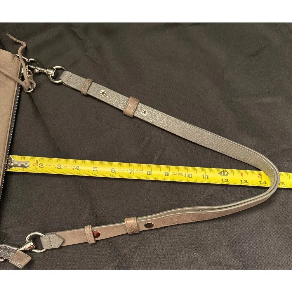 Rebecca Minkoff Darren Top Zip Convertible Crossbody/Shoulder Grey/Taupe Suede